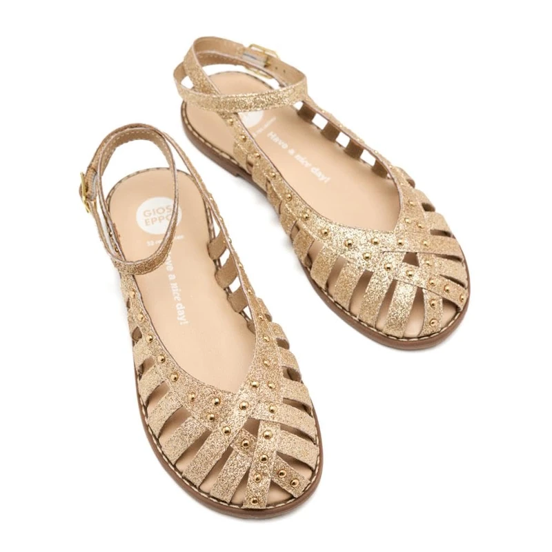 GIOSEPPO BLANCHARD, Flat Sandals, Platinum, 33 EU, Platinum, 14 UK