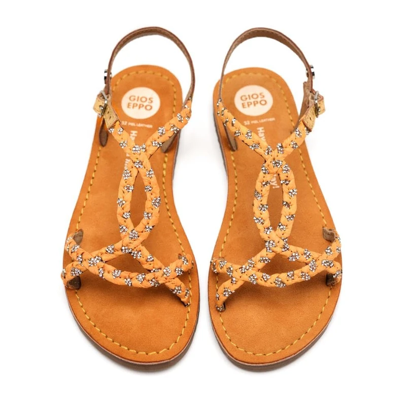 GIOSEPPO WENHAM, Girls Flat Sandals, Mustard, 28 EU, Mustard, 10 UK Child