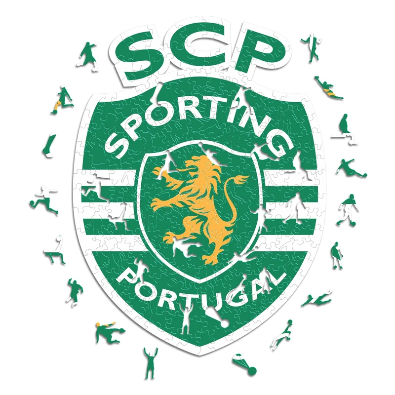 Iconic Puzzles - Sporting CP, Logo, Officially Licensed Wooden Puzzle, 100% Sustainable, Gift for Adults and Children, Size S, 500 Pieces