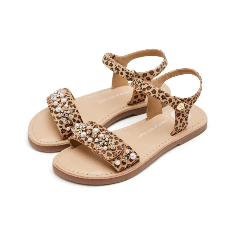 GIOSEPPO Bridgton Girls Flat Sandals, leopard, 6 UK