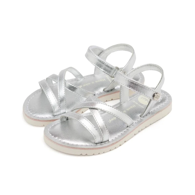GIOSEPPO Tolland Leather Strap Sandals, metallic silver, 7 UK