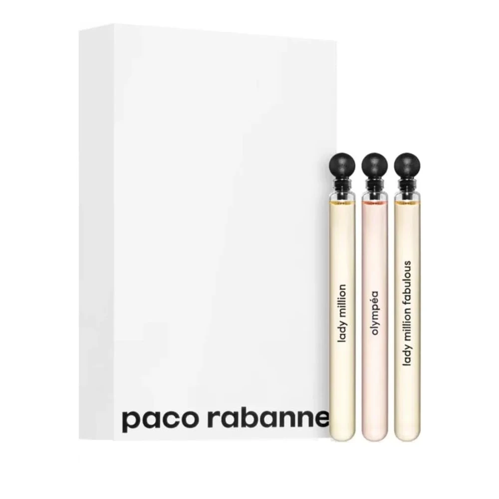 Paco Rabanne Women's Miniature Perfume Set, 3 x 4ml EDP, Lady Million, Lady Million Fabulous, Olympea