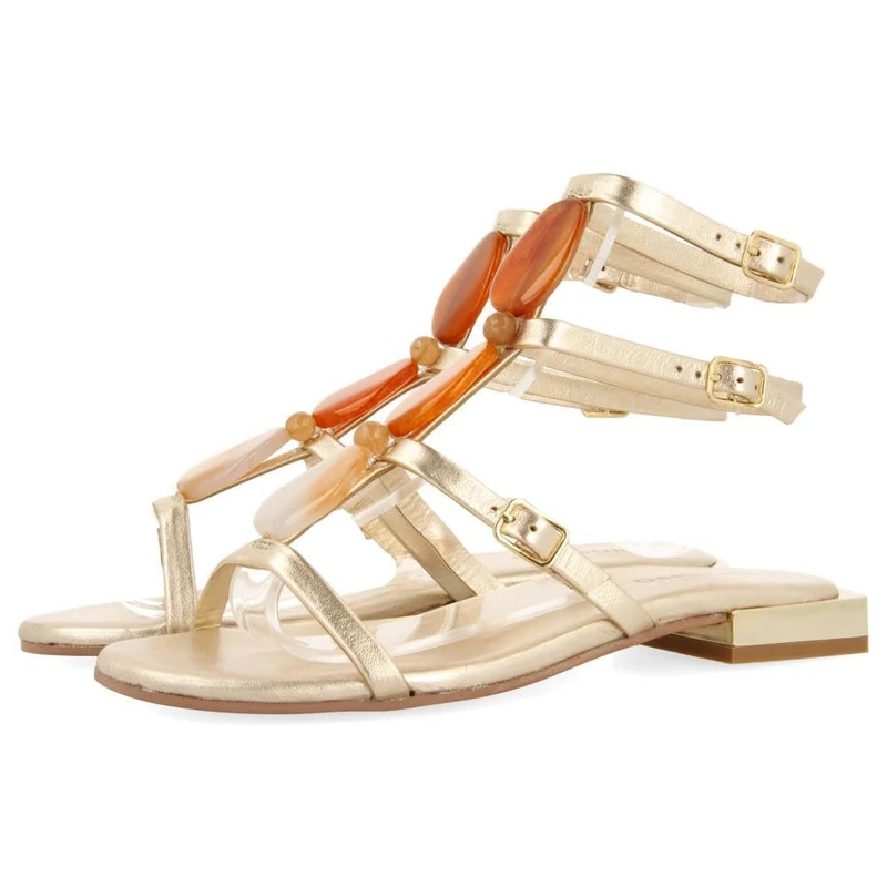 GIOSEPPO NORRIE, Women's Flat Sandals, Platinum, 36 EU, Platinum, 4 UK