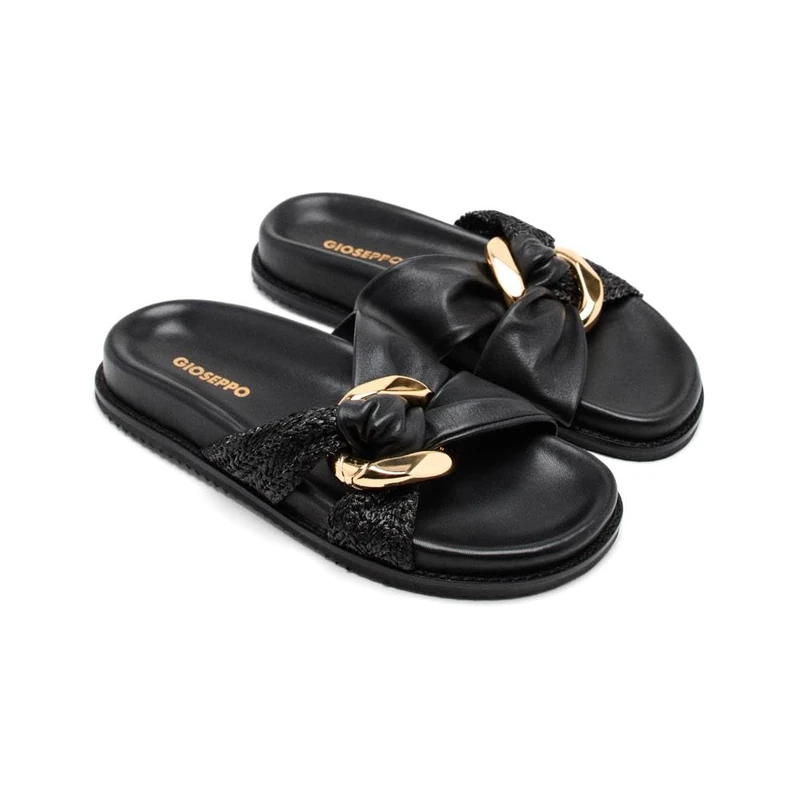 GIOSEPPO TISBURY, Women's Flat Sandals, Black, 37 EU, Black/White, 5 UK