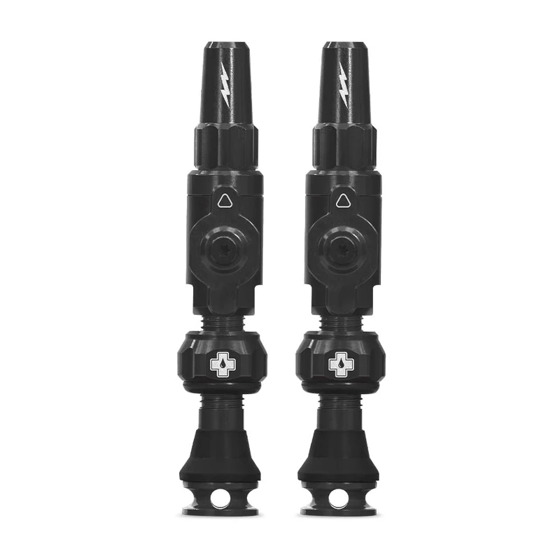 Muc-Off Big Bore Lite Tubeless Valves - Coreless High-Flow Presta Valve System - CNC Aluminium, Max Airflow and Fast Inflation - Black, 35mm