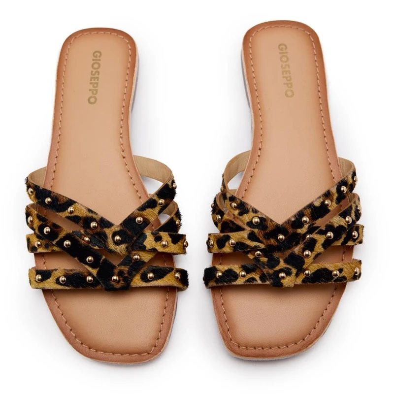 GIOSEPPO Leopard Leather Sandals Isabelle, leopard, 7 UK