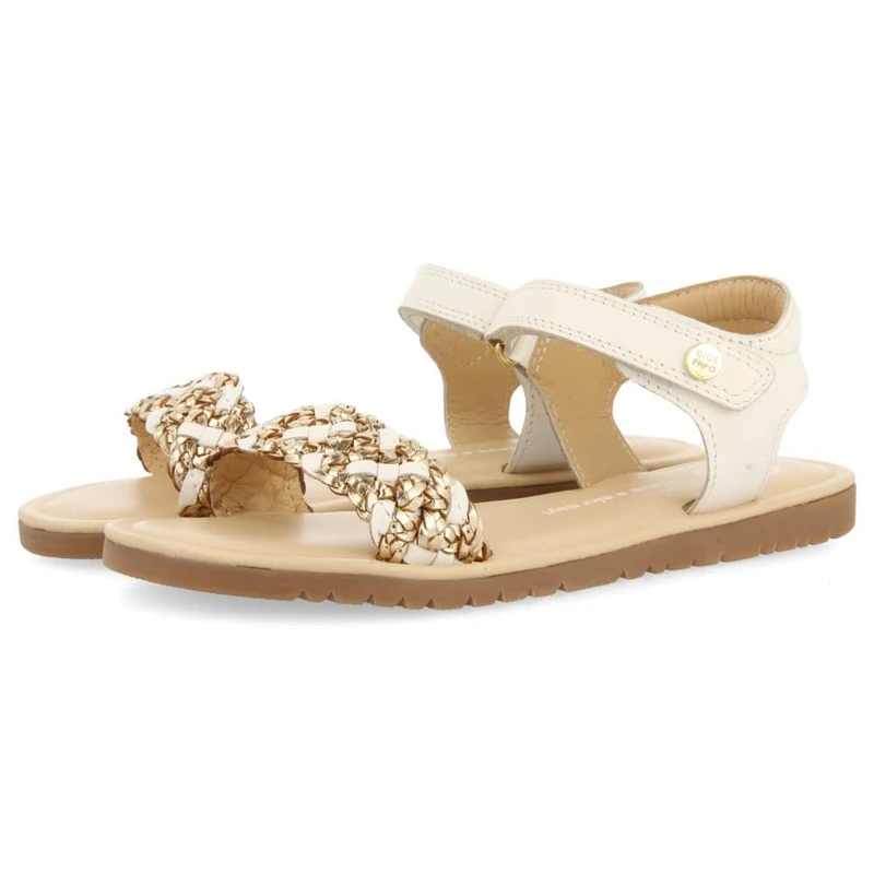 GIOSEPPO Lemington Flat Sandal, White, 4 UK