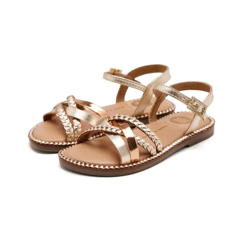 GIOSEPPO Boy's Girl's Medary Flat Sandal, Platinum, 10 UK Child