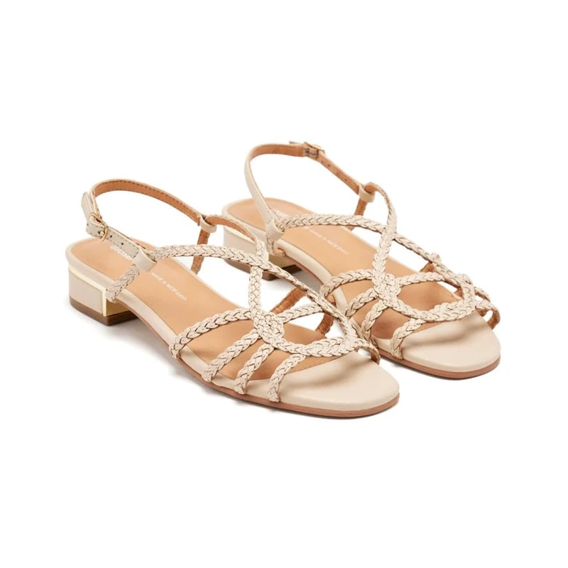 GIOSEPPO POWNAL Leather Sandals, ivory white, 3 UK