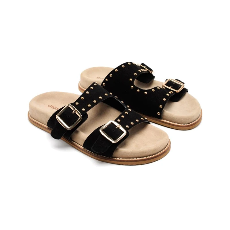 GIOSEPPO Women's Stella Flat Sandal, Black/White, 5 UK