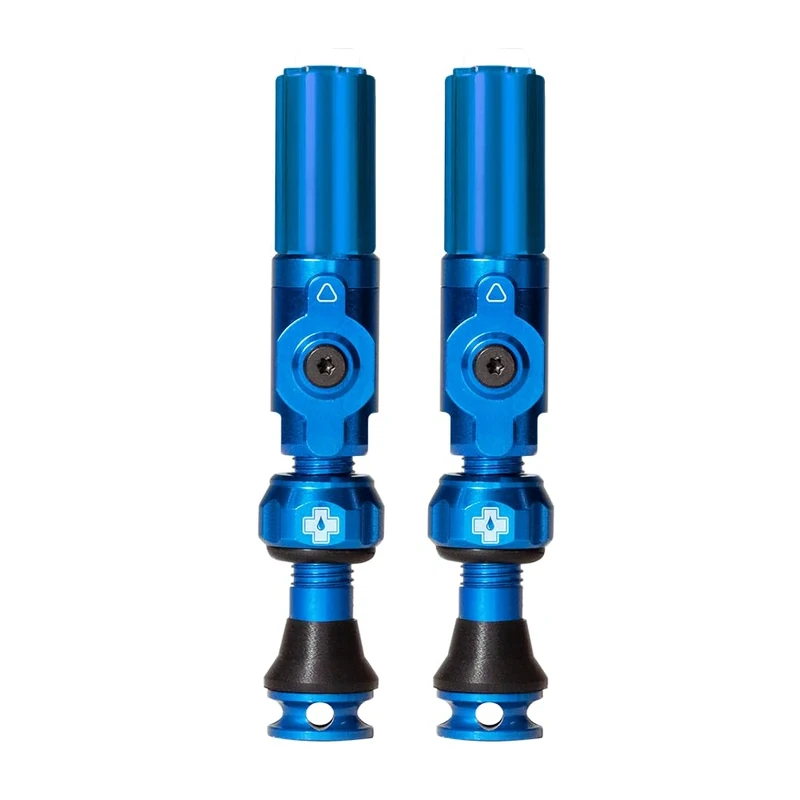 Muc-Off Big Bore Hybrid Tubeless Valves - Maximum Air Flow CNC Aluminium Valve System - Coreless Design for Presta Rims - Fast Inflation and Sealant Fill - Blue, 30mm
