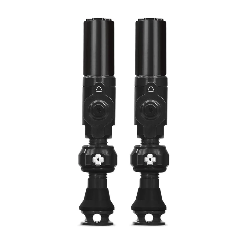 Muc-Off Big Bore Hybrid Tubeless Valves - Maximum Air Flow CNC Aluminium Valve System - Coreless Design for Presta Rims - Fast Inflation and Sealant Fill - Black, 35mm