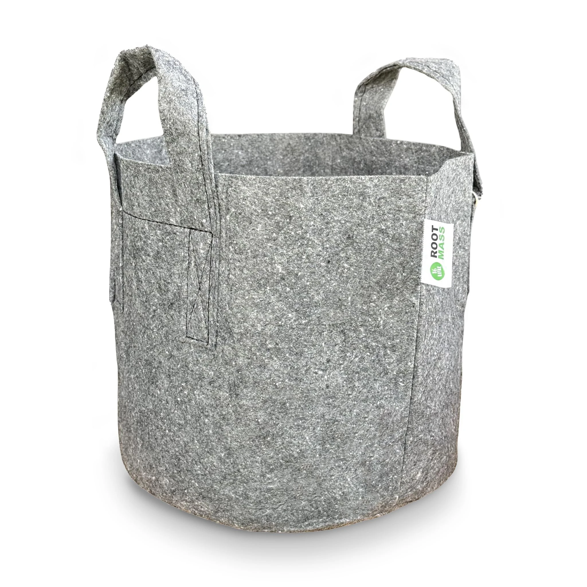 Growcery 5 Pack Fabric Plant Growing Bags, 8L, 12L, 16L, 20L Nonwoven Fabric Breathable Grow Bags Heavy Duty Thickened Root Aeration Garden Pots with Strap Handles, for Flowers and Vegetables (16L)