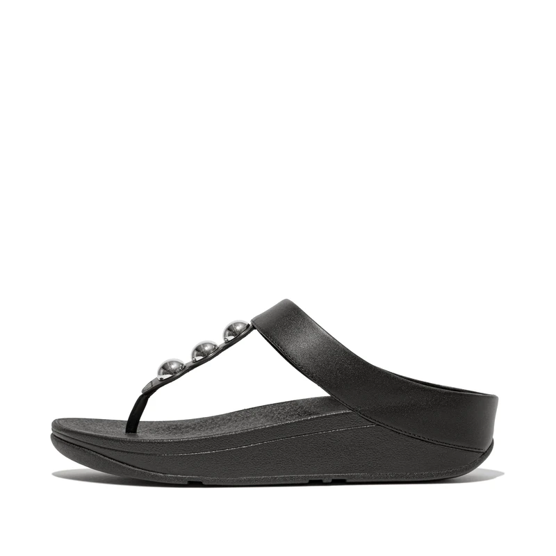 Fitflop FINO MIRROR-DOME LEATHER TOE-POST SANDALS