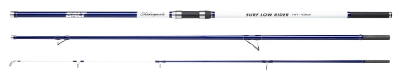 Shakespeare SALT Surf Lowrider Rod – Lightweight Carbon Surfcasting Rod, Durable, DPS Reel Seat, Fast Taper Action for Beach, Pier, and Estuary Fishing, Flounder & Bass - 14ft, 4-8oz