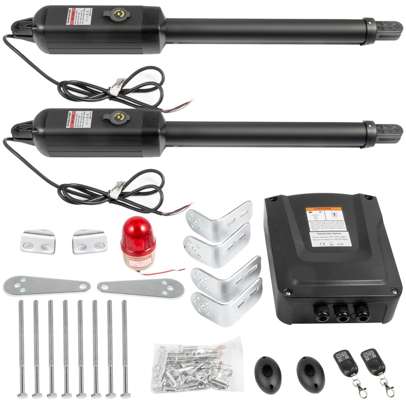 VEVOR Automatic Electric Door Opener, 300kg Capacity, Double Swing Door Opener, Length 2.7m, Speed 16mm/s, 50W, Complete Remote Kit, Push Pull Door Opener to Open Garage Door