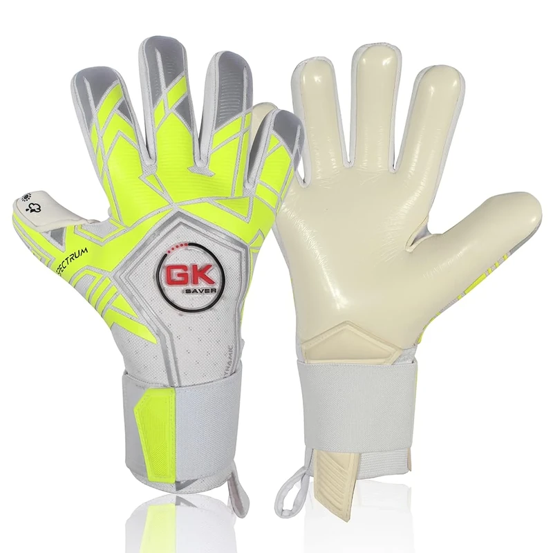 GK Saver Football Goalkeeper Goalie Gloves | Anti-Slip Grip Palms | Spectrum Series | Goalkeeping GK Gloves| Perfect for Intense Soccer Gameplay (Spectrum S3, SIZE 9)