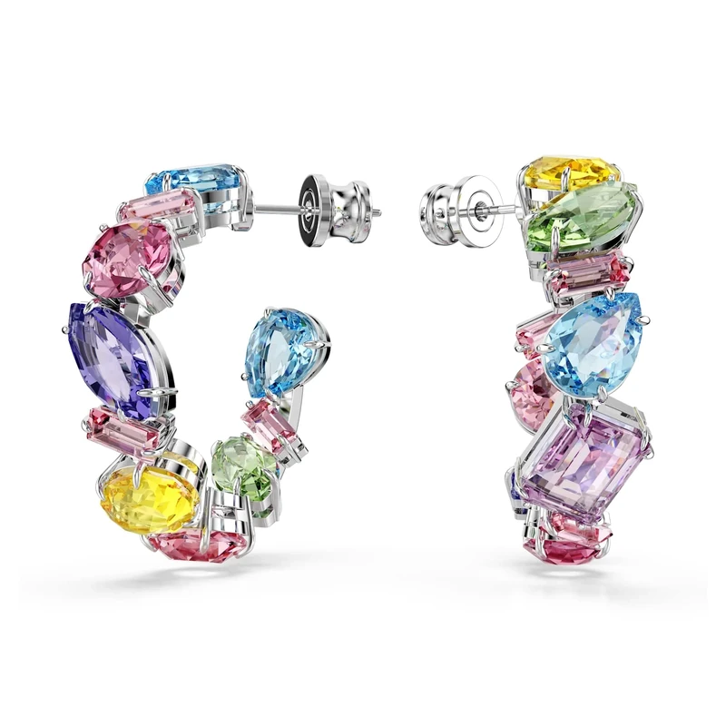 Swarovski Gemstone 5692412 asymmetrical hoop earrings