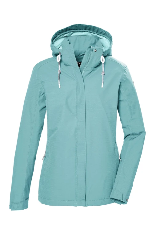 Killtec Women's Kos 61 Wmn Jckt Functional Waterproof Outdoor Jacket with Zip-Off Hood, Aqua, 38