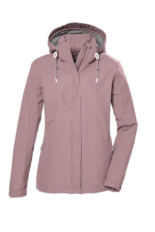 Killtec Women's Kos 61 Wmn Jckt Functional Waterproof Outdoor Jacket with Zip-Off Hood, Woodrose, 44 (EU)