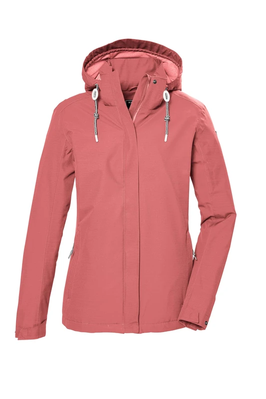 Killtec Women's Kos 61 Wmn Jckt Functional Waterproof Outdoor Jacket with Zip-Off Hood, Light Sienna Red, 42