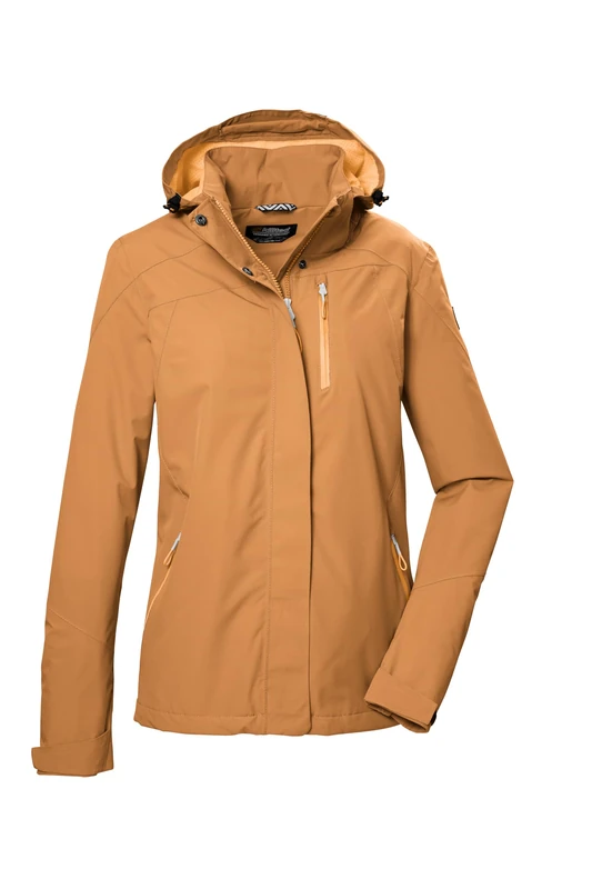 Killtec KOS 28 WMN JCKT Women's Functional Waterproof Outdoor Jacket with Zip-Off Hood, Honey Orange, 40, 42916-000