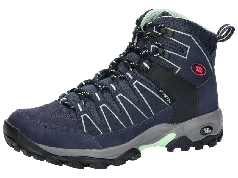 Brütting Unisex's Mount Pinos High Trekking Boots, Navy Turquoise Pink, 8 UK
