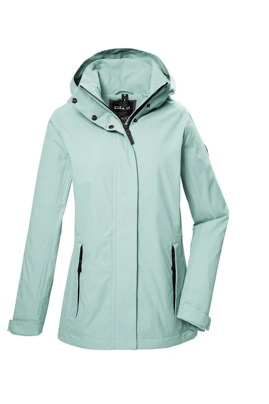 G.I.G.A. DX GS 53 WMN JCKT Women's Functional Waterproof Outdoor Jacket with Zip-Off Hood, Light Aquaverde, 48, 42839-000