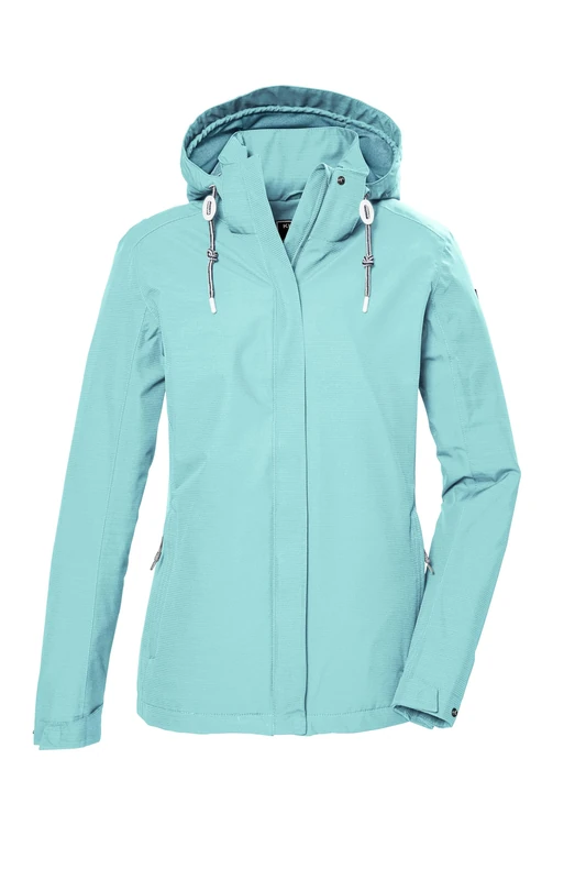Killtec Women's Kos 61 Wmn Jckt Functional Waterproof Outdoor Jacket with Zip-Off Hood, Light Aqua, 44 (EU) - Image 1