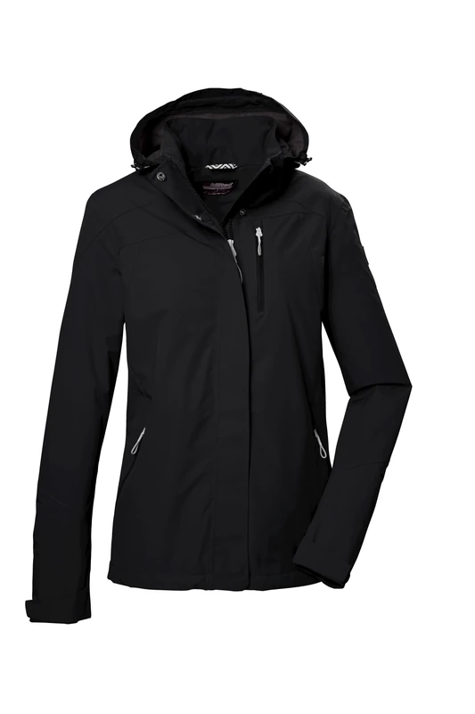 Killtec Women's Kos 28 Wmn Jckt Functional waterproof outdoor jacket with zip-off Hood, black, 42 - Image 1