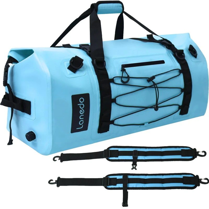 Lanedo 80L Dry Bag Large Waterproof Bag Roll-Top Heavy Duty Fishing Duffel Bag with Durable Straps & Handles for Kayaking Paddle Boarding Boating Rafting Fishing Canoeing Camping (Blue)