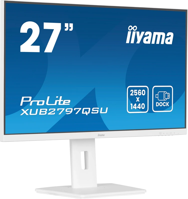 iiyama XUB2797QSU-W2 27 inch IPS LCD slim bezel, 100Hz, 1ms (MPRT), 2560x1440, HDMI/DP, 2 x USB, 2 x 2W Speakers, Height Adjustable Stand, TCO09 & TUV-GS, 5 Yr Warranty
