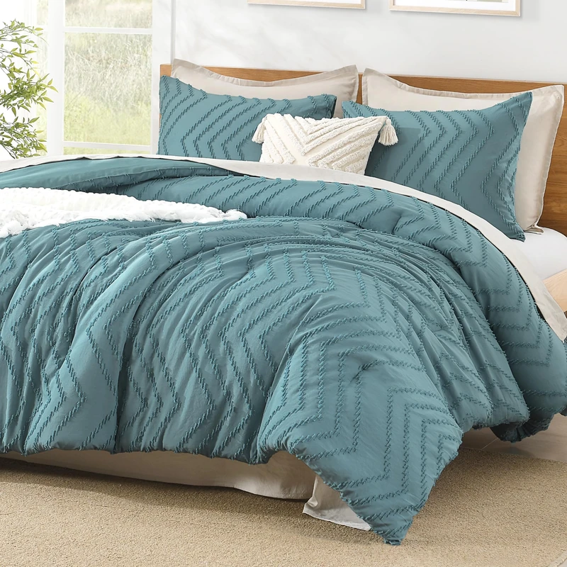 Litanika California King Comforter Set, 3 Pcs Boho Tufted Bedding Set