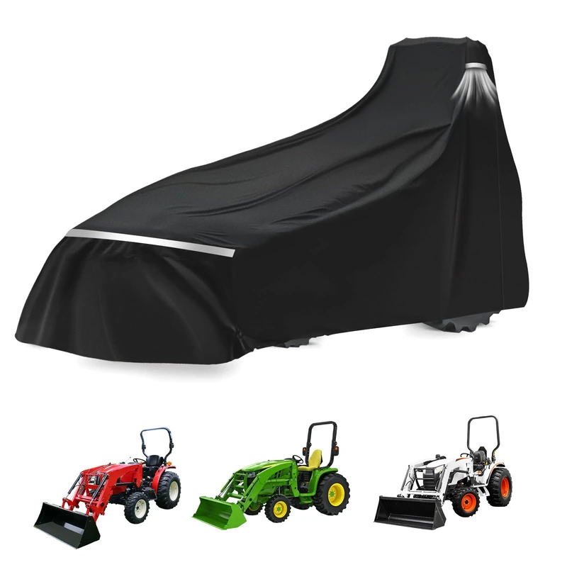 Waterproof Full Tractors Cover Replace for John Deere 1,2,3 Series 1025R 2320 2720 3520, Kubota and Mahindra Without Backhoe, 600D Oxford Cloth Tractors Cover for Snow Rain Dust Protection - Image 1