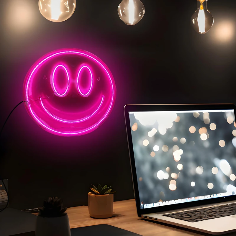 Mad Monkey Smiley Lamp, Neon Sign, Gaming Room Decoration, Wall Decoration, Connection with USB Cable - Image 1