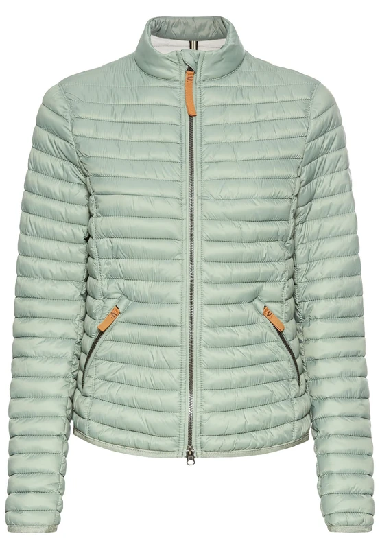 camel active Women's Lightweight Quilted Jacket Made from Recycled Polyamide, Washed Mint Green, 12