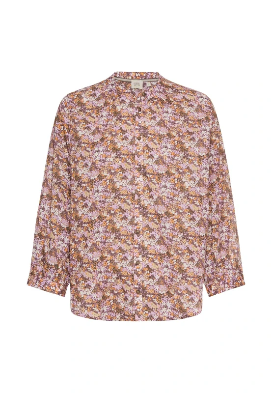 camel active Women's Blouse with All-Over Print, Pink AOP, L