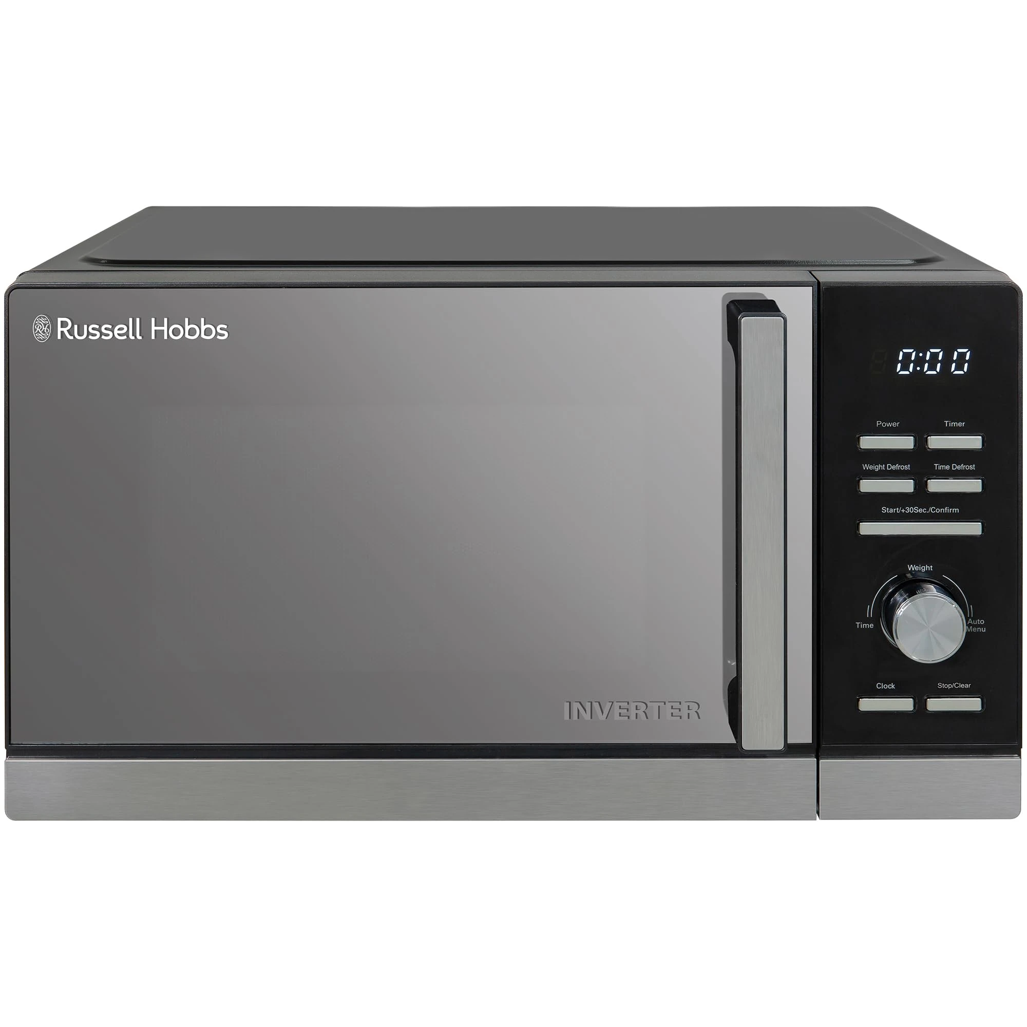 Russell Hobbs Digital Inverter Microwave 25 Litre 900W in Black with 8 Auto Cook Settings & Defrost Function, LED Clock & Timer, Time & Energy Saving, 10 Power Levels RHMI2503B
