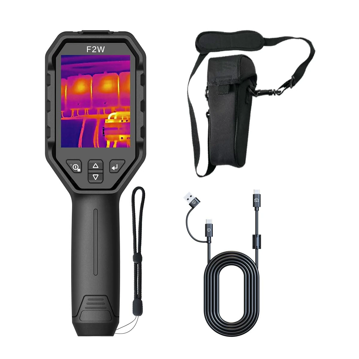 HSFTOOLS F2W Thermal Camera 256x192 IR Resolution, Thermal Imaging Camera with W-Fi, Super Resolution Image Enhance,-4°F to 1022°F,640x480 3.2" Screen Thermal Imager with 16 GB Storage, Carrying Case
