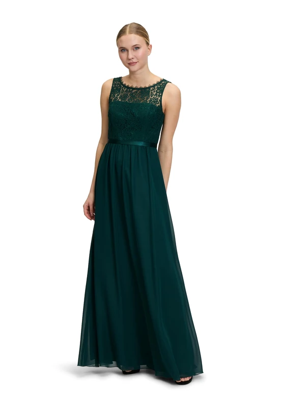 Vera Mont Women's Lace Cocktail Dress, Mystic Emerald, 10