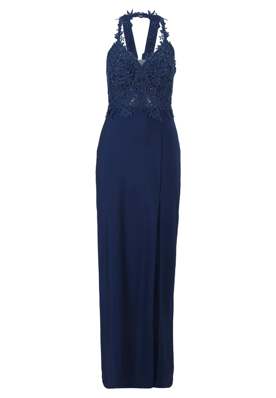 Vera Mont Ladies Rhinestone Evening Dress, Blue Festival, 10