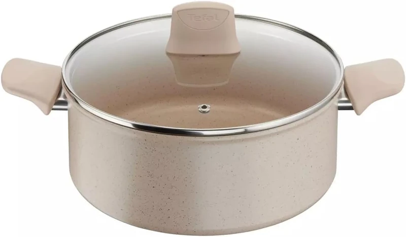 Tefal Delight 24 cm Dutch Oven, Safe Non-Stick Coating, Temperature Indicator, 100% Recycled Aluminium Body, All Heat Sources