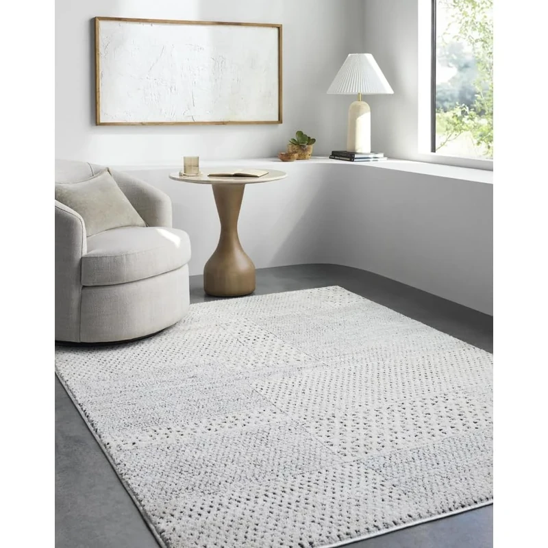 Livabliss x Galey Alix Shaggy Rug - Modern Berber Rugs Living Room, Large 200x275 cm, Soft Shaggy Rugs for Bedroom - Neutral Boho Fluffy Rug, Easy Care Plush Thick Pile - Ivory, Black