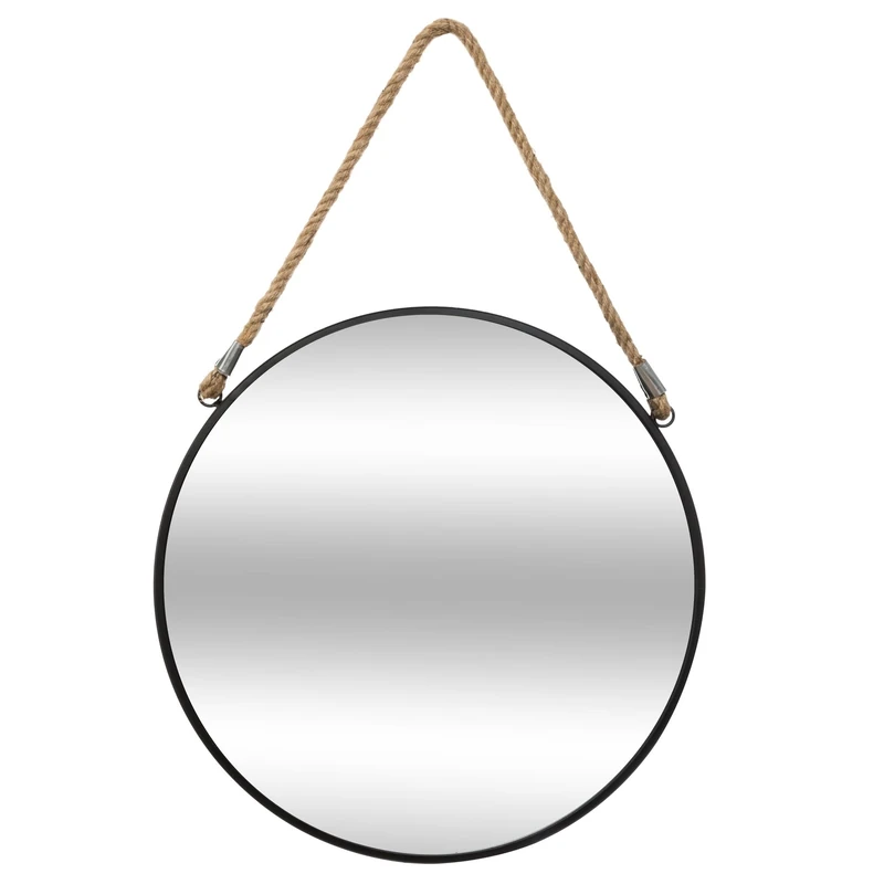 WELL HOME MOBILIARIO & DECORACIÓN Round mirror with rope, in metal|D. 55 cm