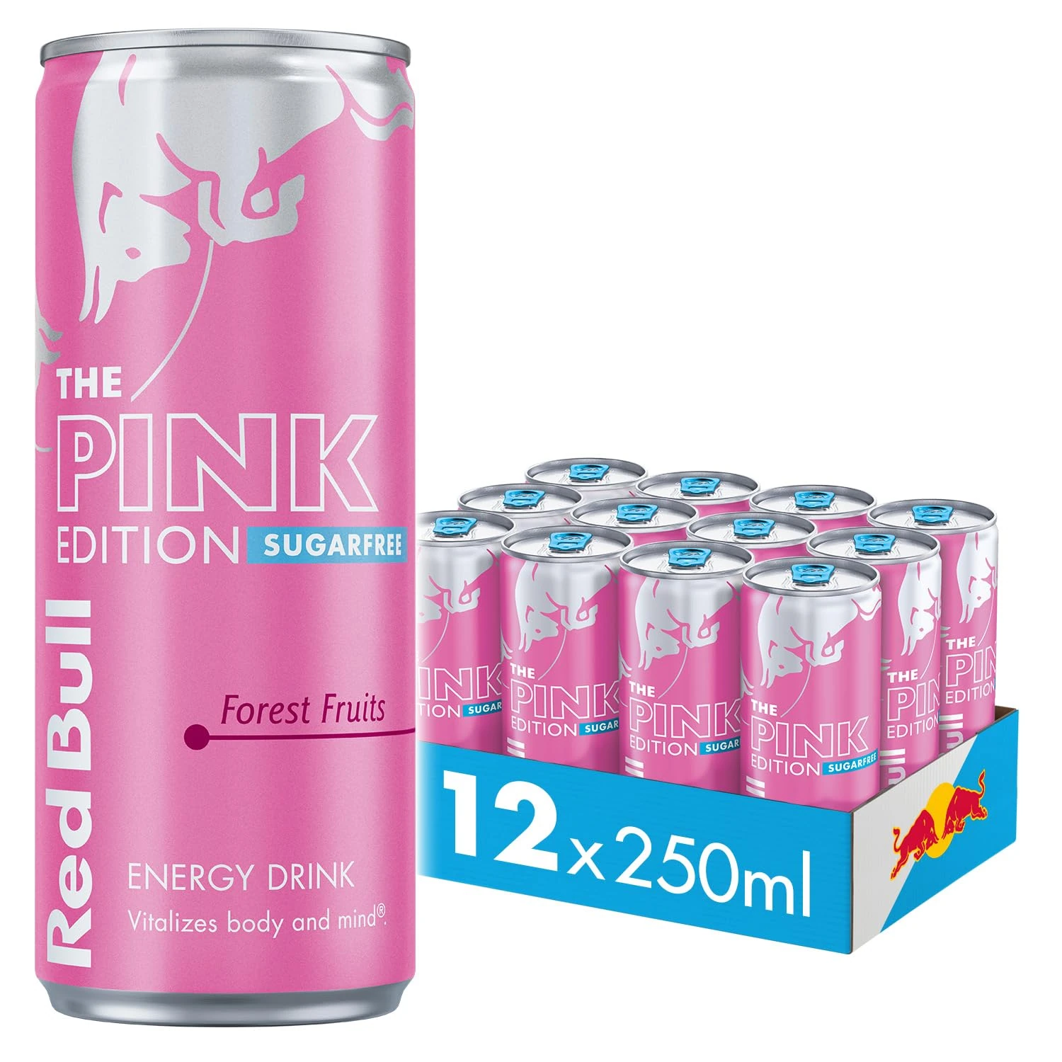 Red Bull Energy Drink Sugar Free Pink Edition Forest Fruits, 250 ml x12