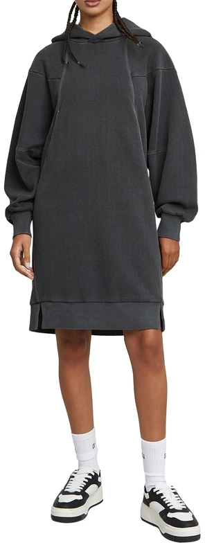 G-Star Women's Overdyed Hooded Sweater Dress , Black (dk black gd D26471-D688-B564), XS