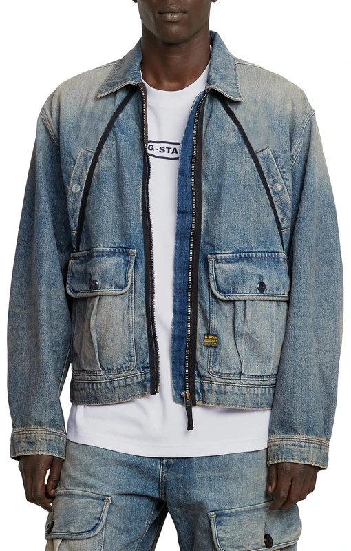 G-Star Men's Coach Zip Jacket, Blue (vintage pioneer D26180-D499-H121), XS