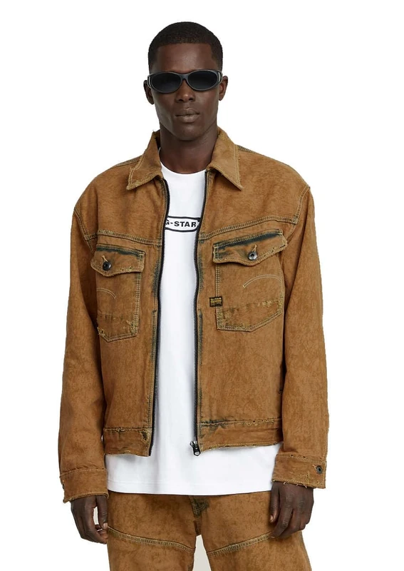 G-Star Men's Dakota Zip Jacket, Yellow (vintage sandstone restored D26128-D499-H144), XS