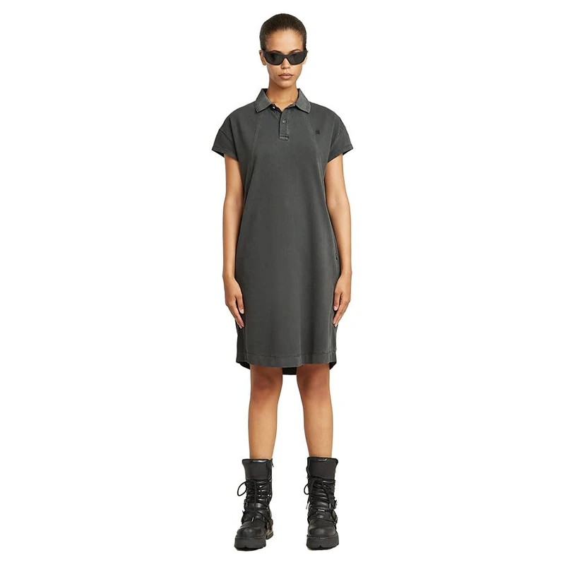 G-Star Women's Seam Detail Polo Dress , Black (dk black gd D25910-D756-B564), S