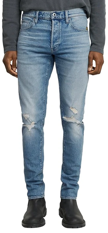 G-Star Men's 3301 Slim Jeans, Blue (vintage blue vapour destroyed 51001-D936-H103), 30W / 34L